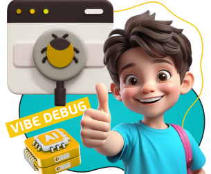 Тестирование & Vibe Debug. Охотники за багами - КИБЕРшкола программирования для детей, компьютерные курсы для школьников, начинающих и подростков - KIBERone г. Северное Чертаново